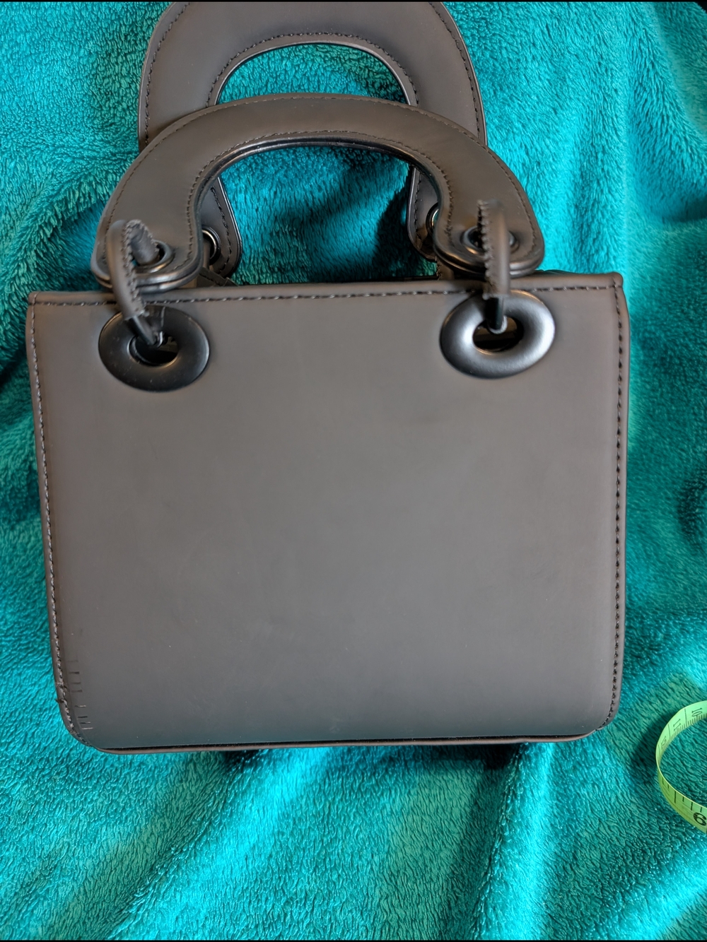 Gray Quilted Tote with Charm Accent - Picture 2 of 6